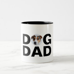 Hond Papa, Op maat gemaakte foto papa cadeau tweed Tweekleurige Koffiemok