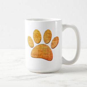 Hond Paw Burlap Aged Print Koffiemok