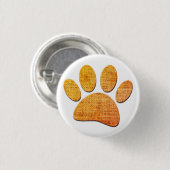 Hond Paw Burlap Aged Print Ronde Button 3,2 Cm (Voorkant /achterkant)