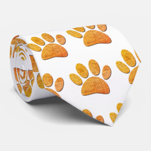 Hond Paw Burlap Aged Print Stropdas