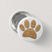 Hond Paw Burlap Print Ronde Button 3,2 Cm (Voorkant /achterkant)