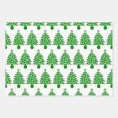Hond Paw Print Groene Kerstboom Inpakpapier Vel (Voorkant 3)