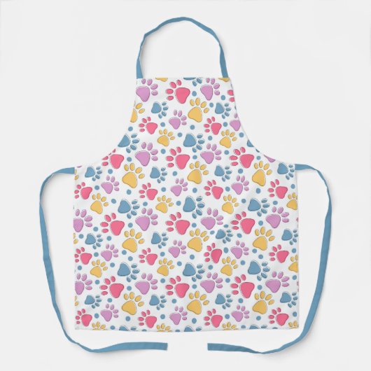 Hond Paw Print Pet Groomer Vet Tech Schort (Voorkant)