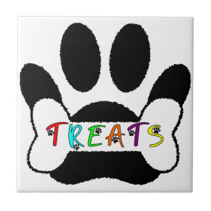 Hond Pawprint Bone Treats Custom Individual Tegeltje