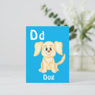 Hond personalizeer ABC: Letter D - Voeg je naam to Briefkaart