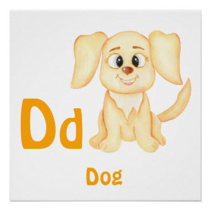 Hond personalizeer ABC: Letter D - Voeg je naam to Perfect Poster