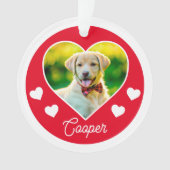 Hond Pet Foto Hart Gepersonaliseerde Kerstmis Ornament (voorkant)
