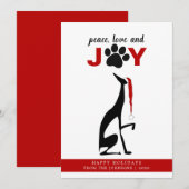 Hond Pet Paw Rode Kerst Feestdagenkaart (Voorkant / Achterkant)