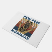 HOND PEW PEW MADAFAKAS RETRO DEURMAT (Schuin)