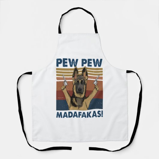 HOND PEW PEW MADAFAKAS VINTAGE RETRO SCHORT (Voorkant)