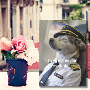 Hond Piloot & Vliegtuig, Cool Grappige Vliegtuig V Kaart