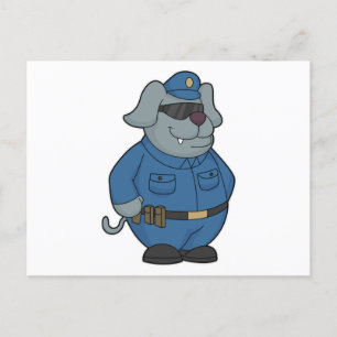 Hond Politieagent Politie Briefkaart