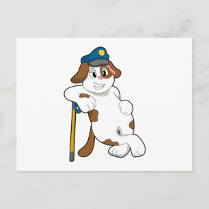 Hond Politieagent Politiehoed Briefkaart