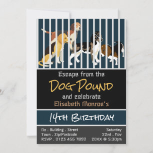 Hond Pond Theme, Escape Room Birthday Party Kaart