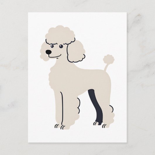 Hond Poodle Schattig Geschilderd Briefkaart (Voorkant)