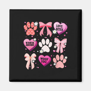 Hond Poot Coquette Strik Hart Valentijnsdag Hond L Magneet