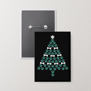 Hond Poot Kerstboom Cute Kerstcadeau Puppy Liefheb Button