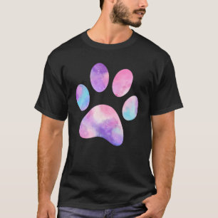 Hond Poot kleurrijke Print Liefde Huisdier Knoop M T-shirt