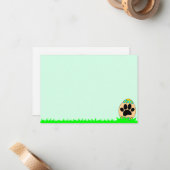 Hond Poot Pasen Ei Print Leeg Notitiekaartje (Voorkant / Achterkant in situ)