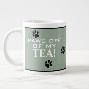Hond Poot Typografie Thee Liefhebber Groen & Wit Extra Grote Beker