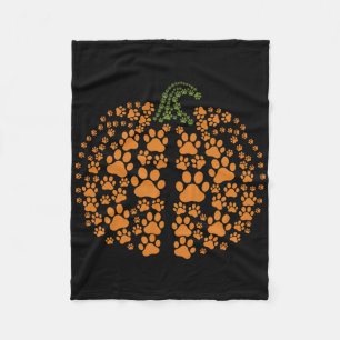 Hond Pootafdruk Pompoen Herfst Dierenvriend Hal Fleece Deken