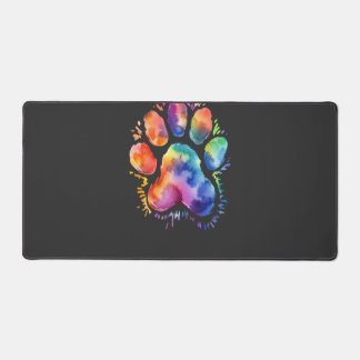 Hond pootafdruk tie-dye voor hondenliefhebber bureaumat
