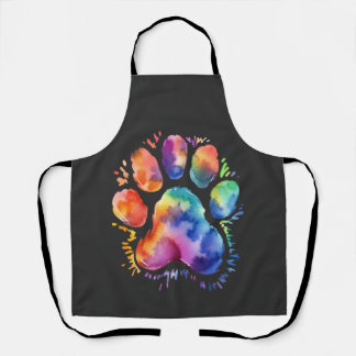Hond pootafdruk tie dye voor hondenliefhebber schort