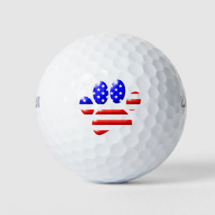 Hond Pootafdruk VS Vlag Golfballen