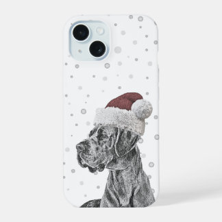 Hond Portret Kerst Telefoonhoesjes iPhone 15 Hoesje