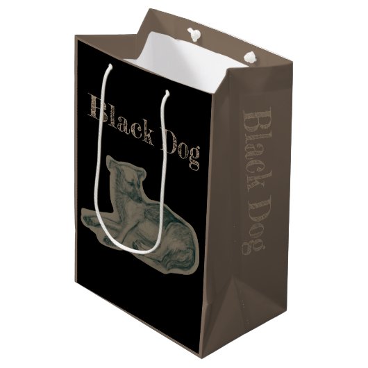 Hond. Potloodtekening. Medium Cadeauzakje (Voorkant Gekanteld)