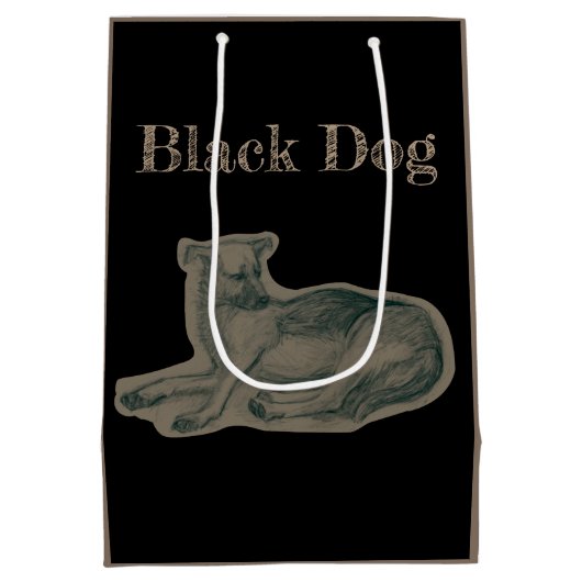 Hond. Potloodtekening. Medium Cadeauzakje (Achterkant)