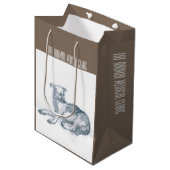 Hond. Potloodtekening. Medium Cadeauzakje (Voorkant Gekanteld)