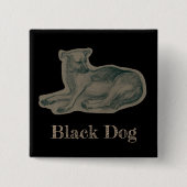 Hond. Potloodtekening. Vierkante Button 5,1 Cm (Voorkant)