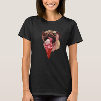Hond Pug Ijs Eet Lekker 2 T-shirt