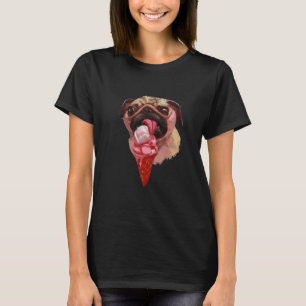 Hond Pug Ijs Eet Lekker 2 T-shirt