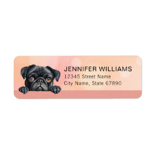 Hond Pugs Retouradreslabels Etiket