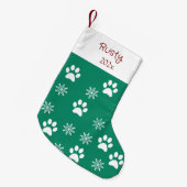 Hond Puppy Custom Huisdier Kerstmis Modern Rood &  Kleine Kerstsok (Voorkant (Hangend))
