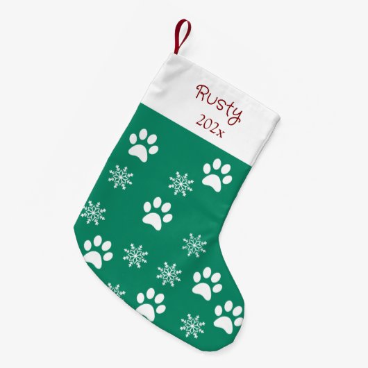 Hond Puppy Custom Huisdier Kerstmis Modern Rood &  Kleine Kerstsok (Voorkant (Hangend))