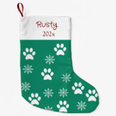 Hond Puppy Custom Huisdier Kerstmis Modern Rood &  Kleine Kerstsok (Voorkant)