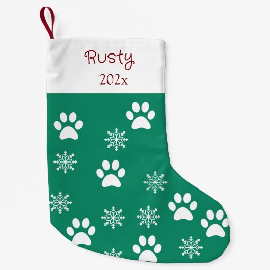 Hond Puppy Custom Huisdier Kerstmis Modern Rood &  Kleine Kerstsok (Voorkant)