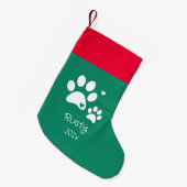 Hond Puppy Custom Huisdier Kerstmis Modern Rood & Kleine Kerstsok (Voorkant (Hangend))
