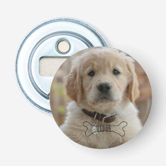 HOND PUPPY FOTO NAAM BOTTIG BESTE HOND MOM DAD TRE BUTTON FLESOPENER