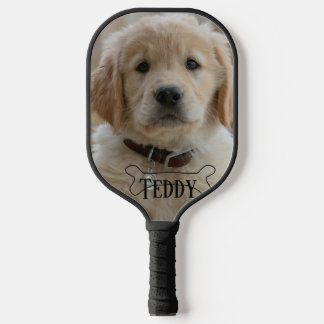 HOND PUPPY FOTO NAAM BOTTIG BESTE HOND MOM DAD TRE PICKLEBALL PADDLE