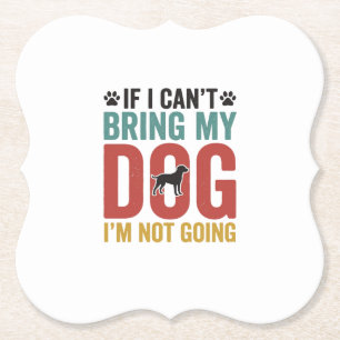 Hond Quote Vintage Vector Als ik mijn hond niet ka Kartonnen Onderzetters