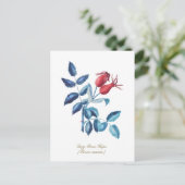 Hond Roos Heupen Hand getrokken Waterverf Kunstwer Briefkaart (Staand voorkant)