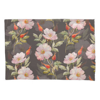 Hond Roos Waterverf: donker bloemmotief Kussensloop