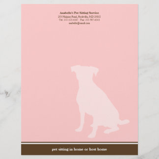 Hond roze bruine luxe huisdieroppasdienst aangepas briefhoofd ontwerp