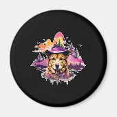 Hond Roze Halloween 2 Magneet (Voorkant)