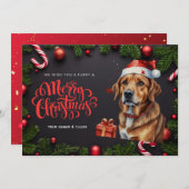 Hond schattig kerstkaart (Voorkant / Achterkant)