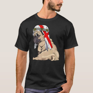 Hond Schattig Pug Retro Engeland Vlag Trots T-shirt